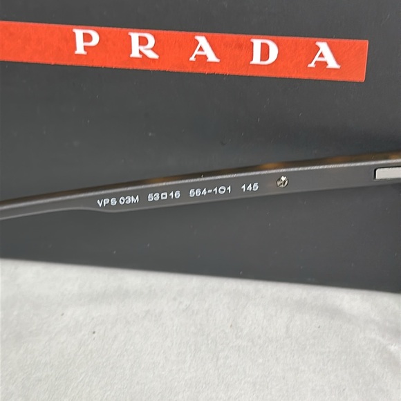💯 Authentic-Prada Linea Rossa Demo Geometric Men's Eyeglasses PS 03MV 5641O1 53. - Picture 11 of 11
